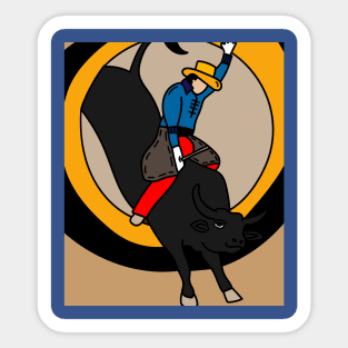 Rodeo Riding On A Bull Sticker